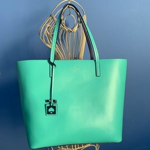 Kate Spade Beautiful mint green and navy large tote! ♠️